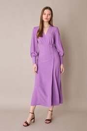 Abito lungo in blend di seta