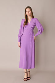 Abito lungo in blend di seta