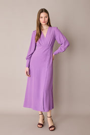 Abito lungo in blend di seta