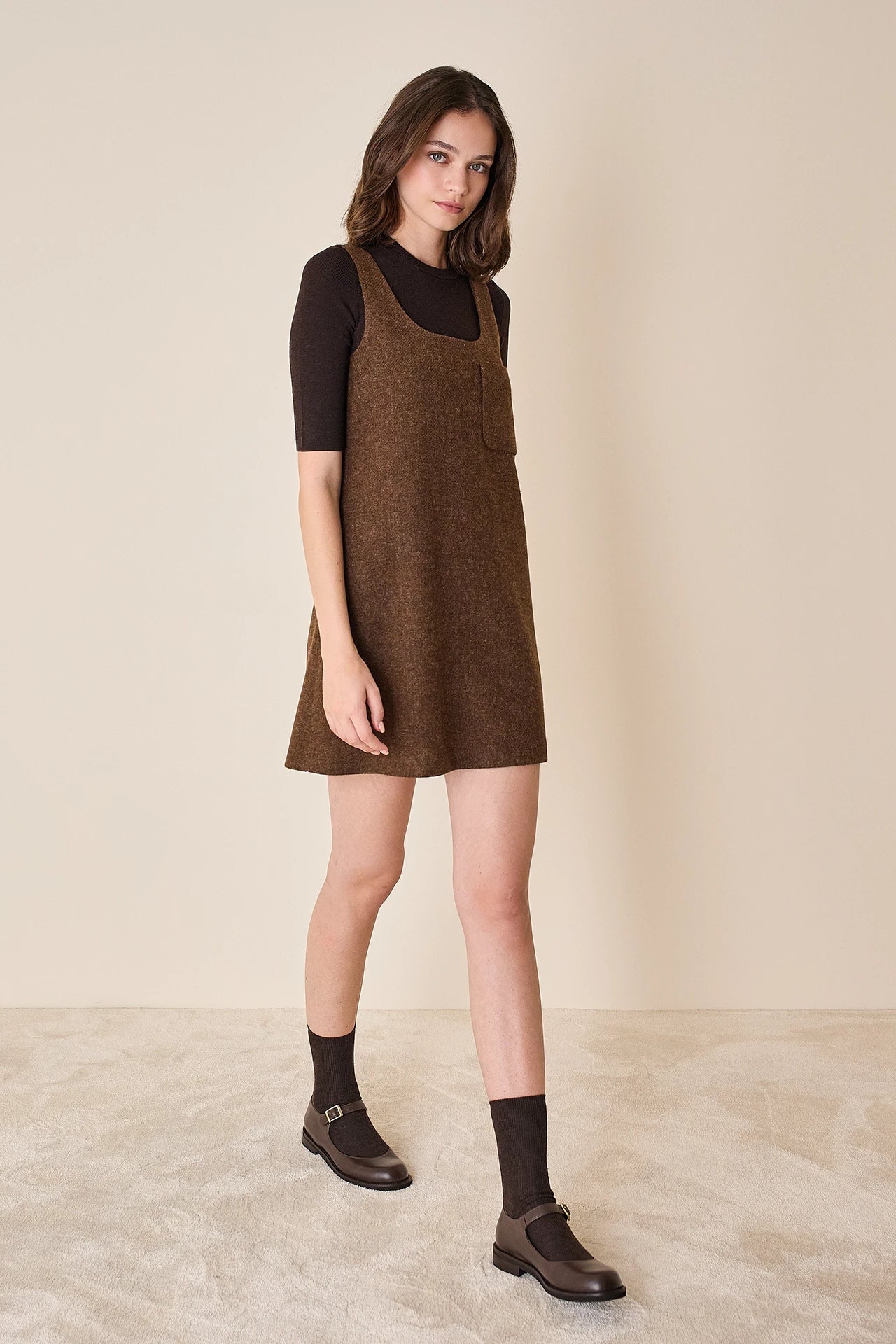 Virgin wool A-line dress