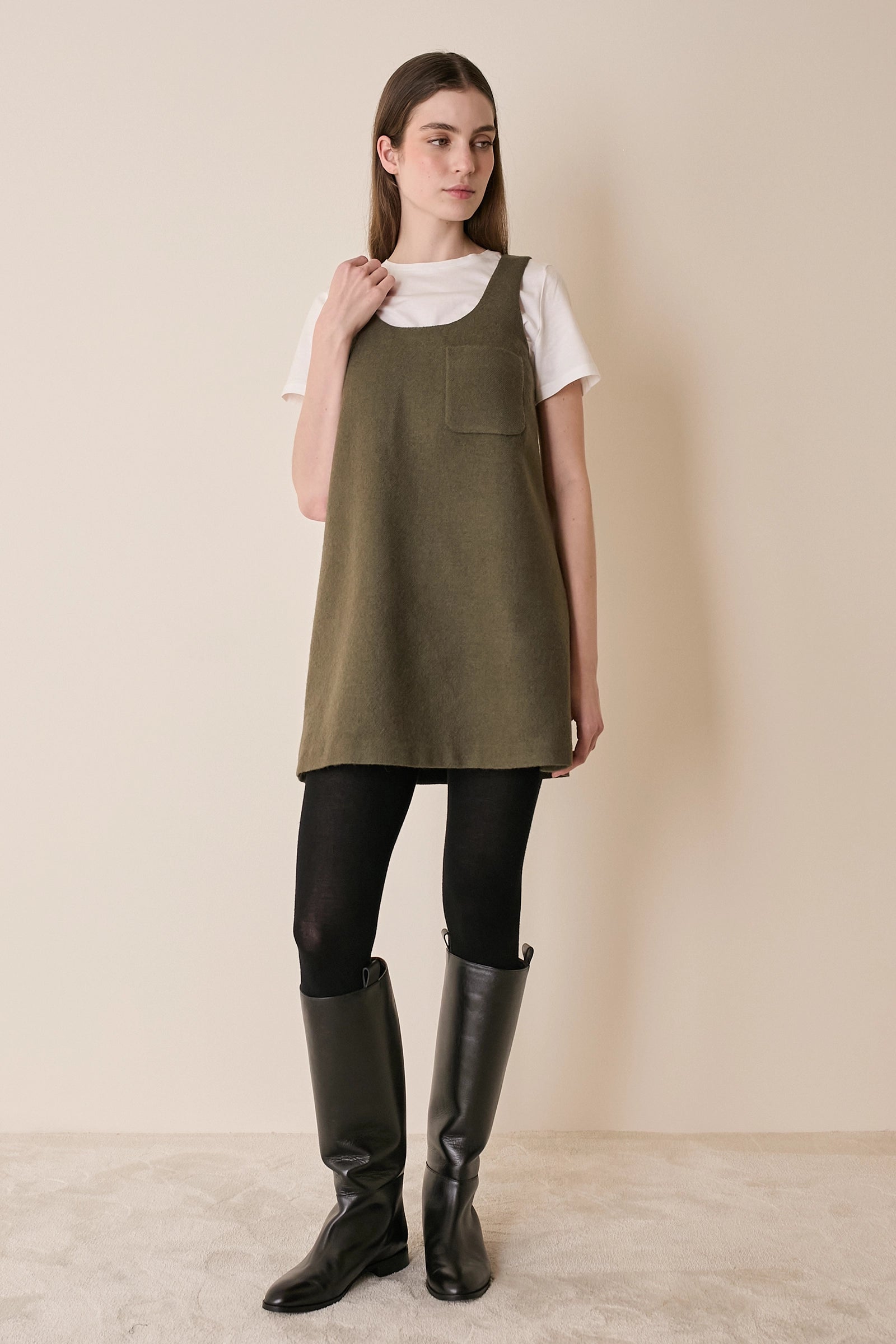 Virgin wool A-line dress