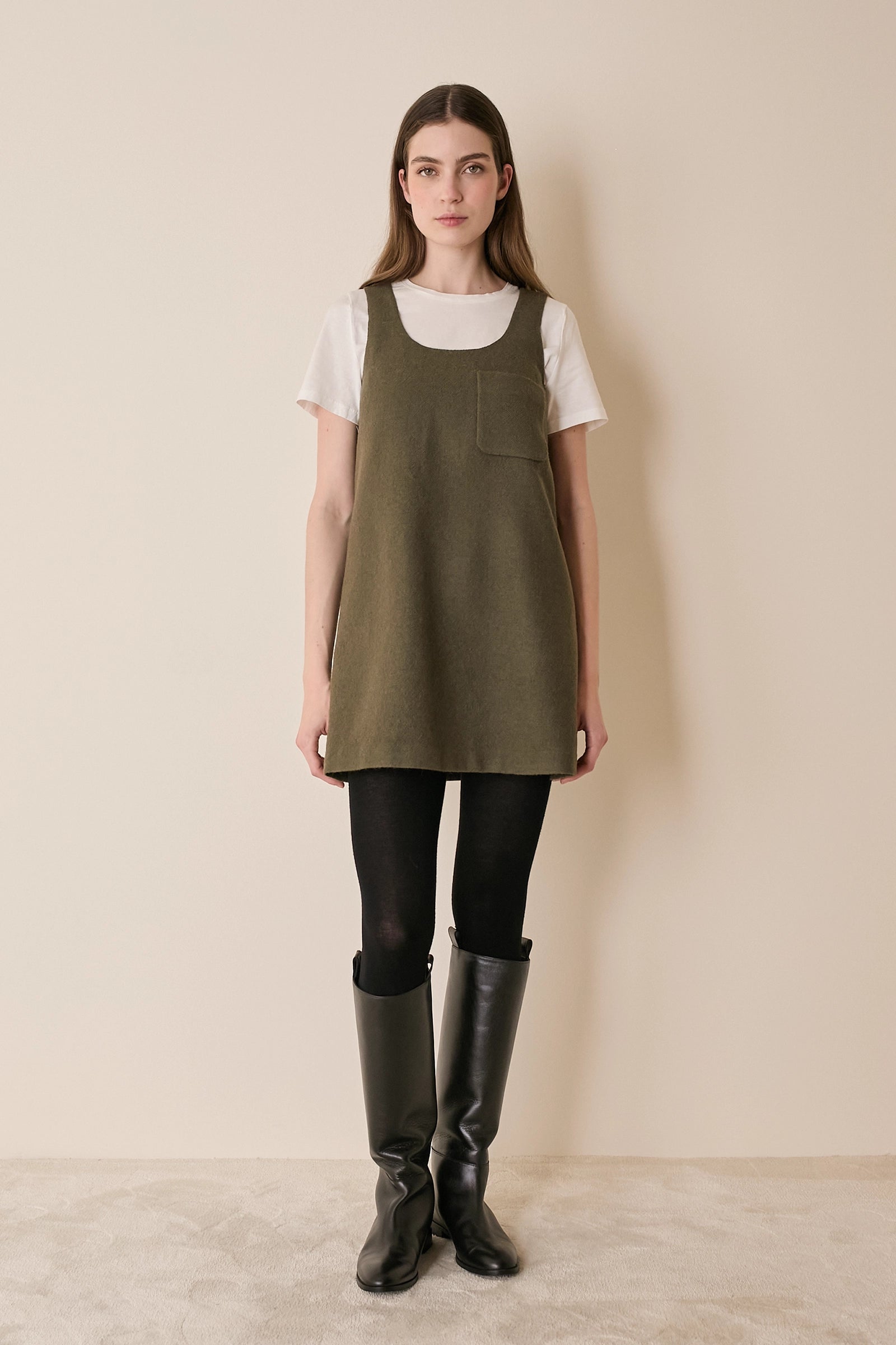 Virgin wool A-line dress