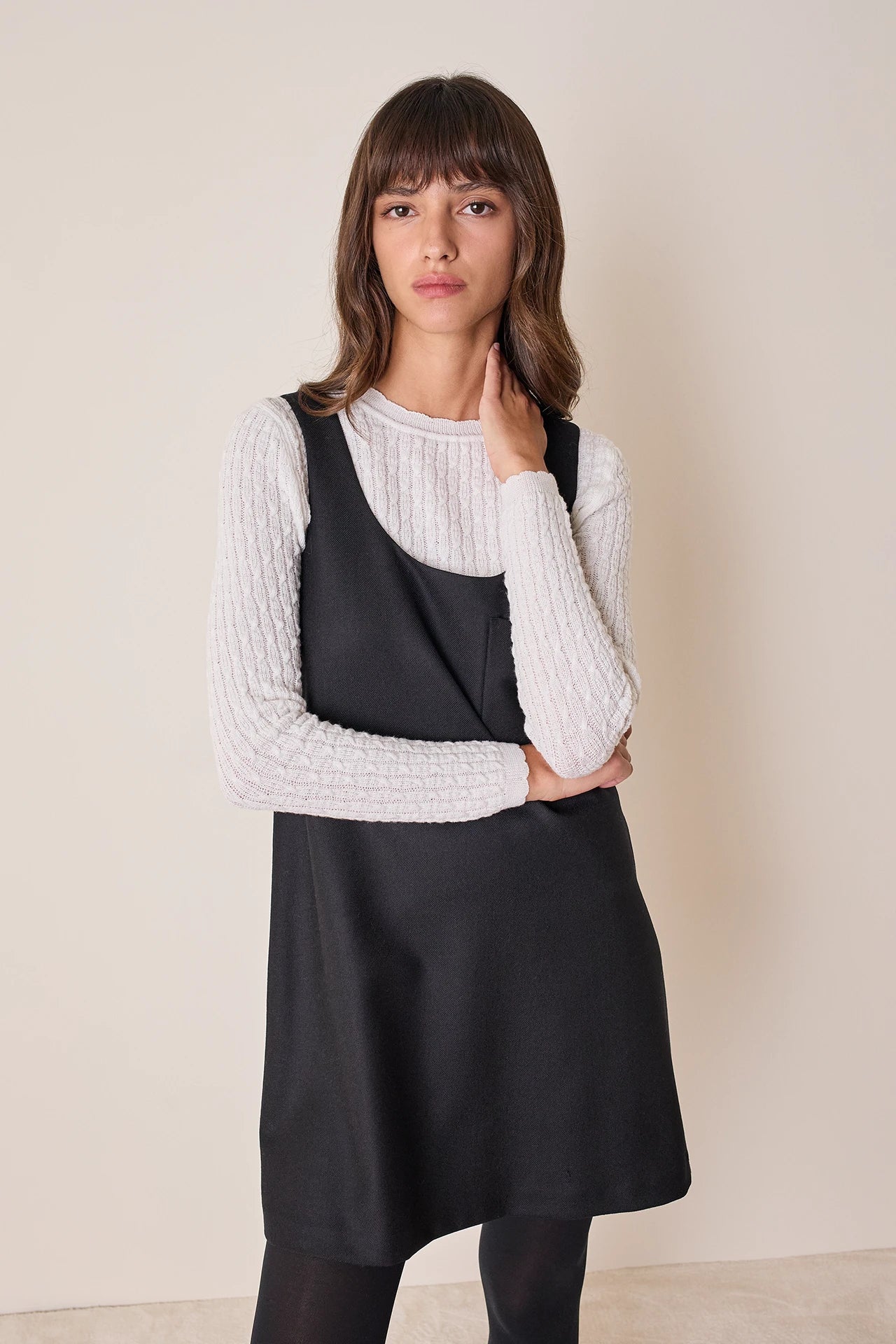 Virgin wool A-line dress