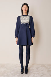 Abito in lana e pizzo macramè