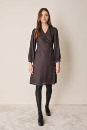 Silk-blend jacquard dress