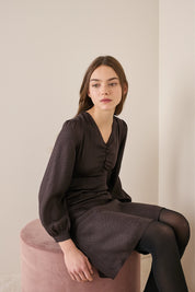 Silk-blend jacquard dress