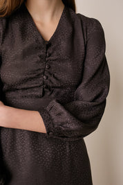 Silk-blend jacquard dress