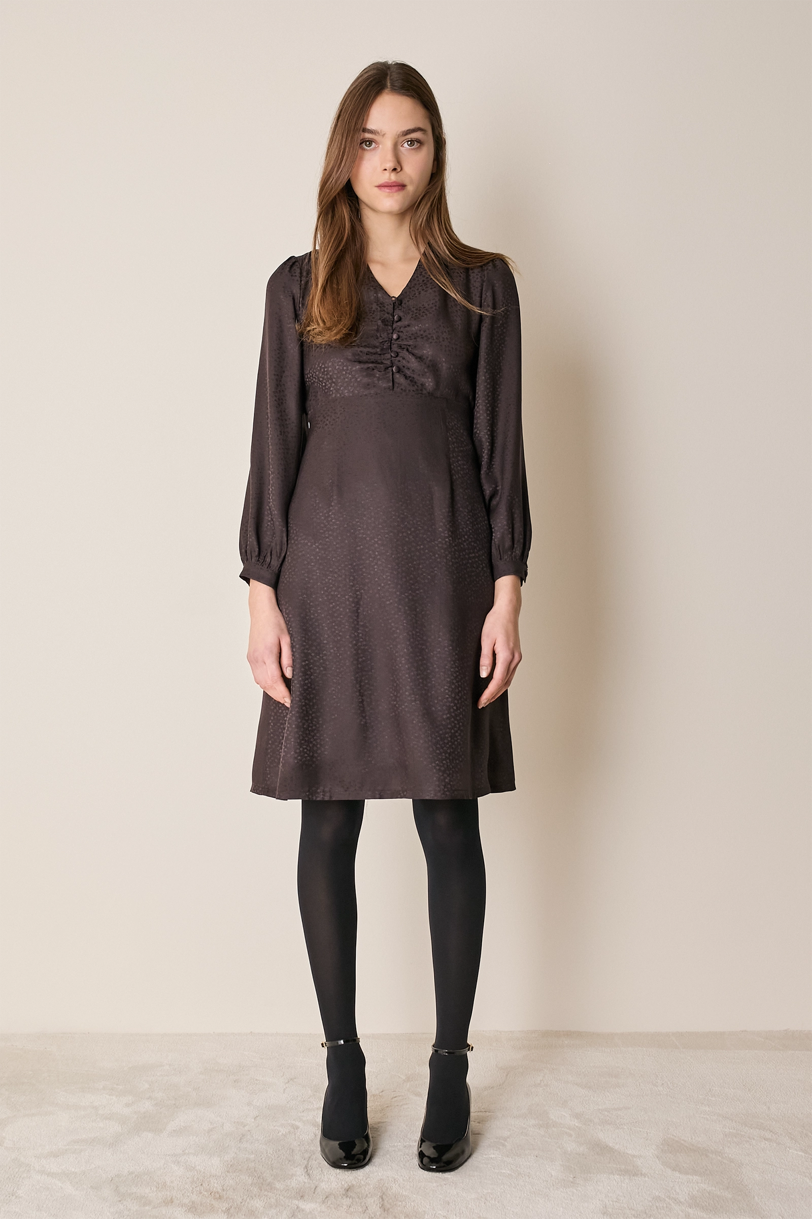 Silk-blend jacquard dress