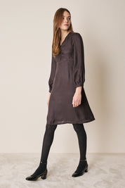 Silk-blend jacquard dress