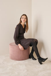 Silk-blend jacquard dress