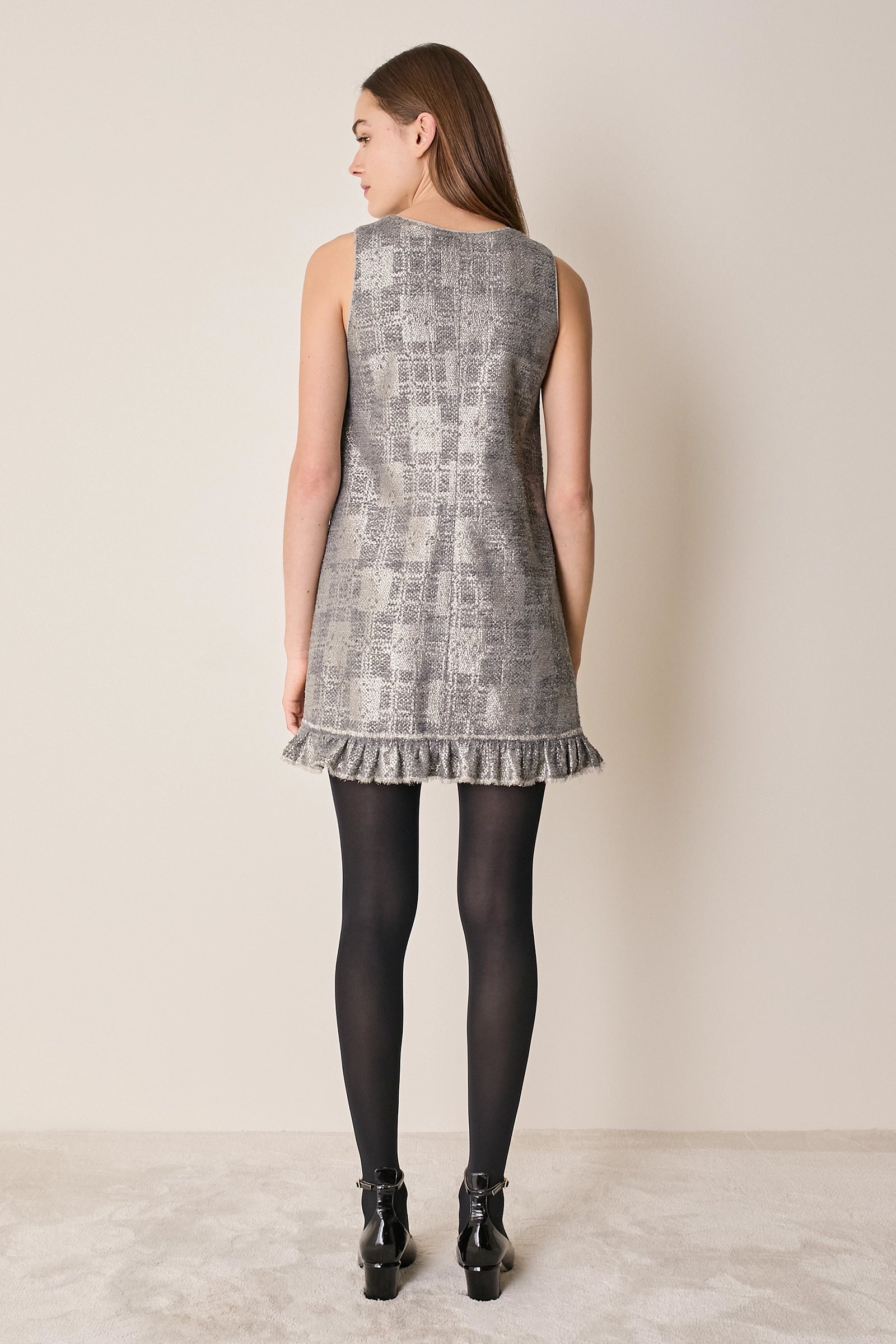 Wool and lurex A-line dress