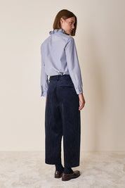 Pantaloni in velluto a coste con piega