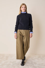 Pantaloni in cotone con pinces