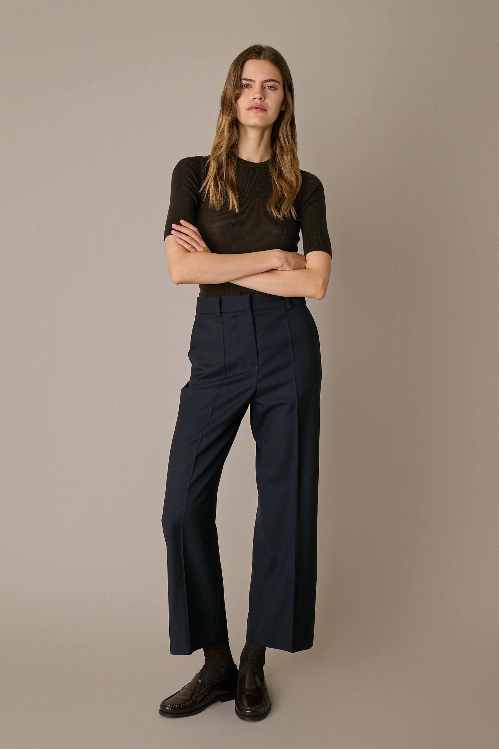 Pantaloni timeless in fresco lana