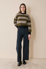 Stretch cotton gabardine trousers