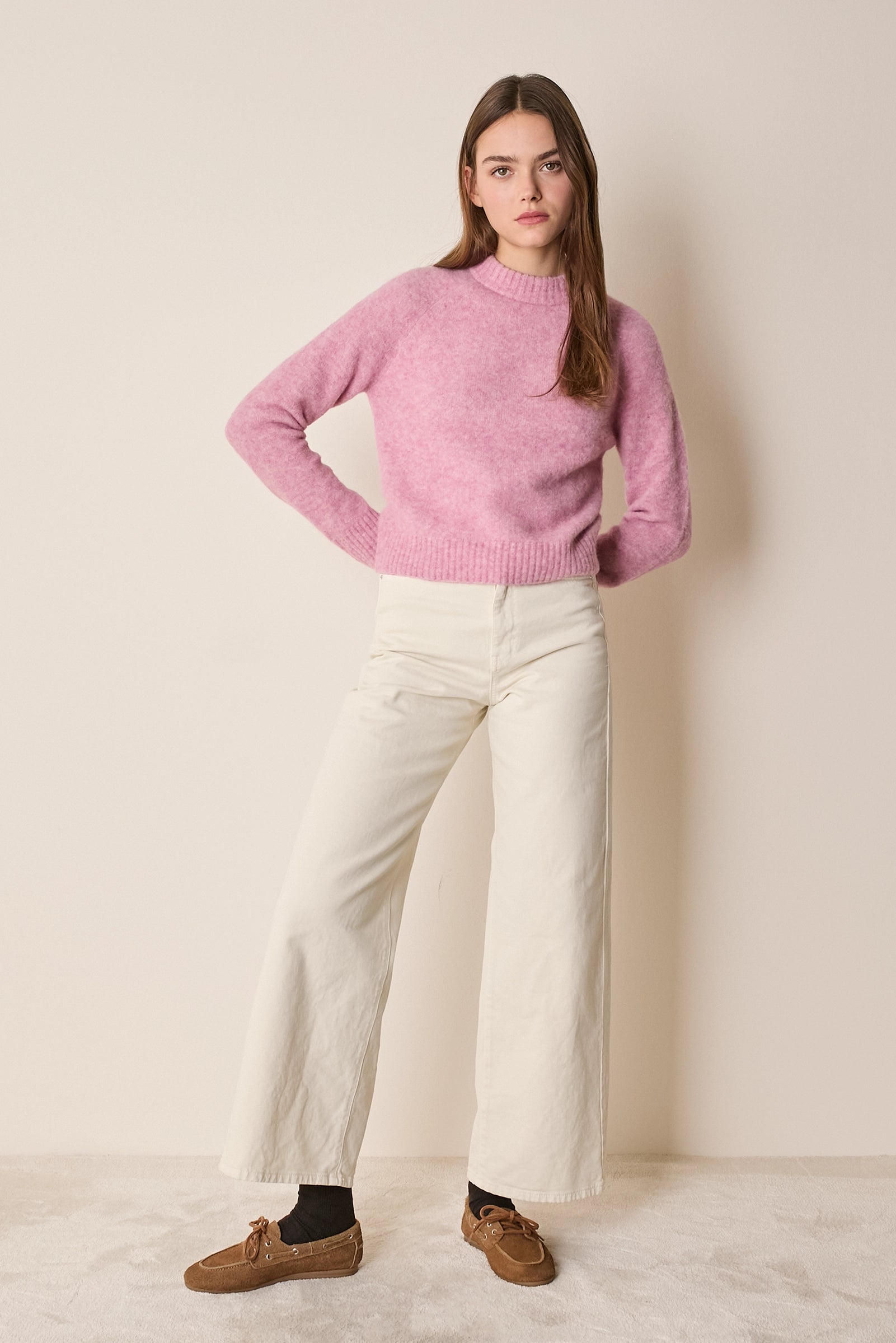 Stretch cotton gabardine trousers