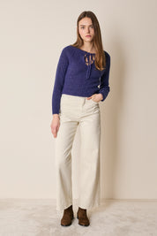 Stretch cotton gabardine trousers