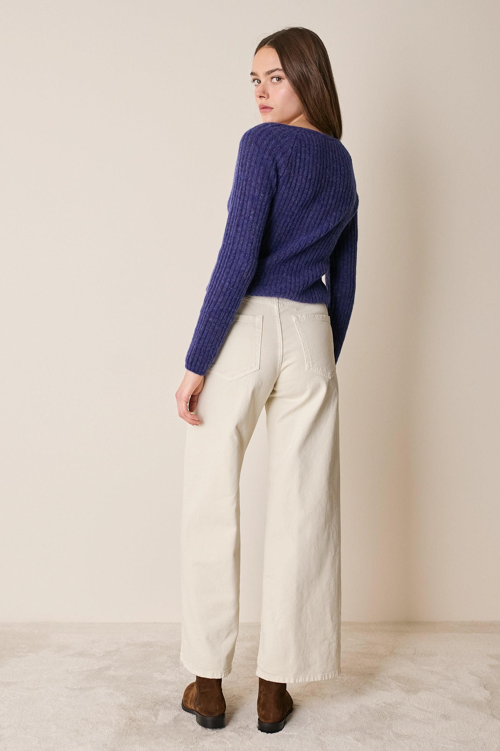 Pantaloni 5 tasche in gabardine stretch