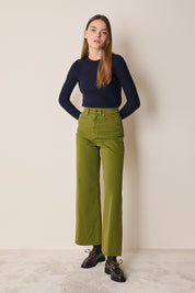 Stretch cotton gabardine trousers