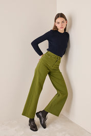 Stretch cotton gabardine trousers