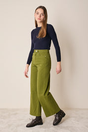 Stretch cotton gabardine trousers