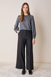 Pleated virgin wool trousers