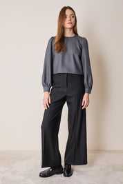 Pleated virgin wool trousers