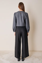 Pleated virgin wool trousers