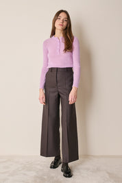 Pantaloni con piega in lana vergine