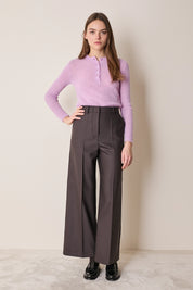 Pleated virgin wool trousers