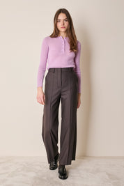 Pleated virgin wool trousers
