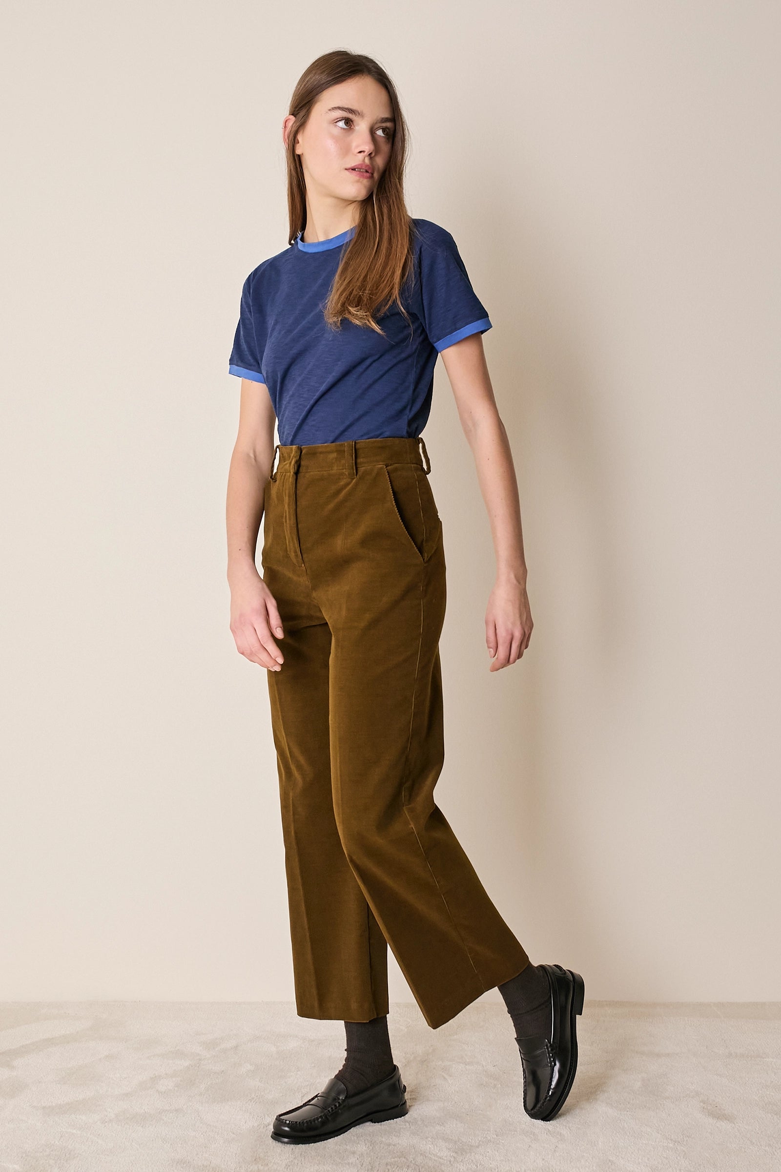 Pantaloni straight-leg in velluto a coste