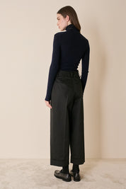 Wool-blend wide-leg trousers