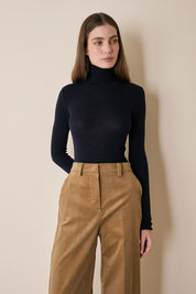 Pantaloni wide-leg in velluto a coste