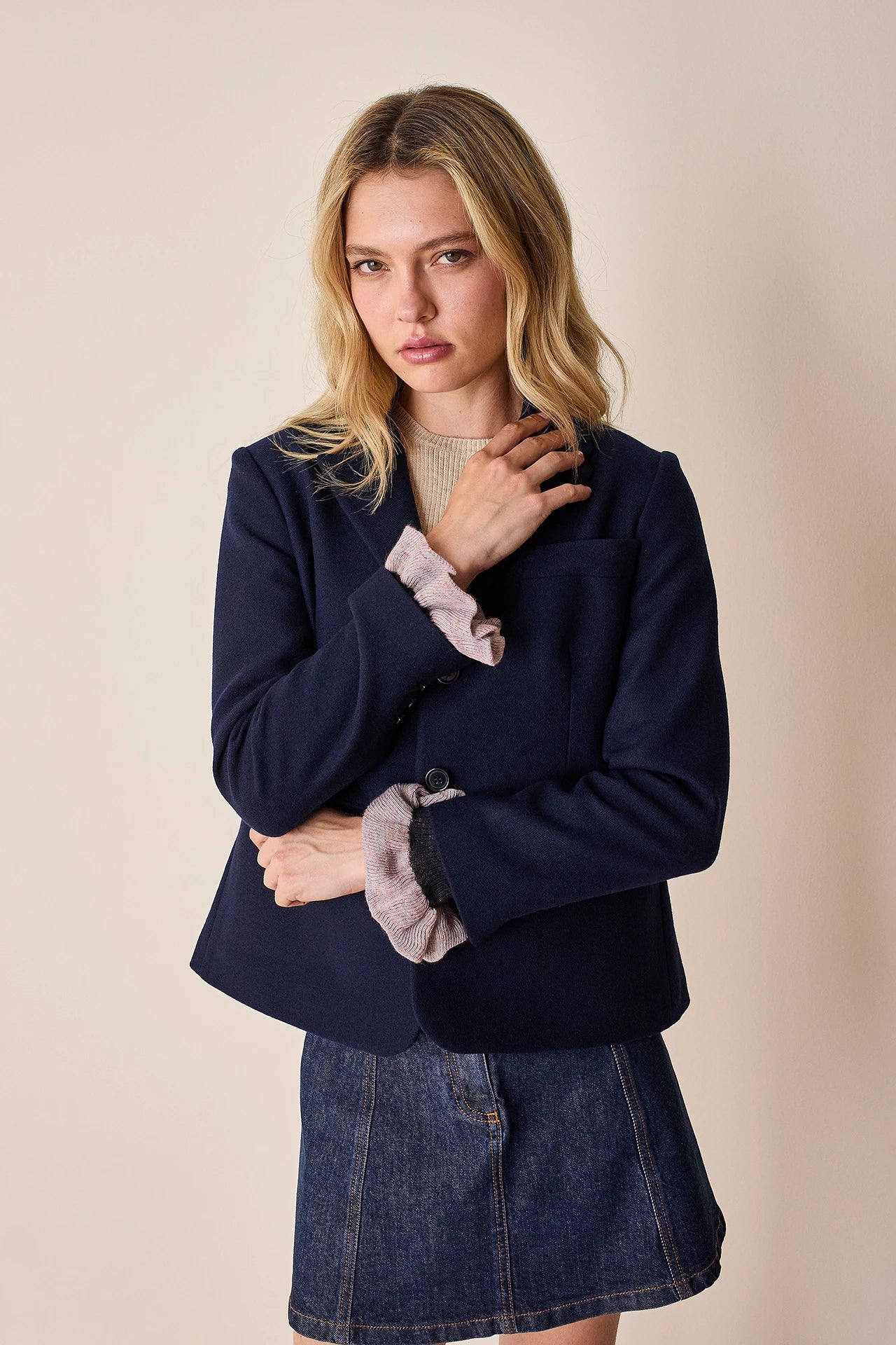 Single-breasted wool jacket