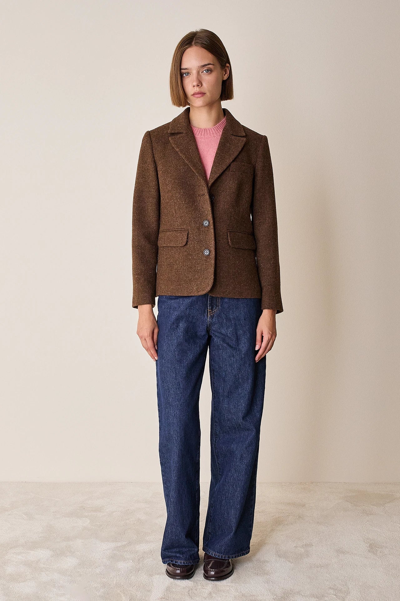 Single-breasted wool jacket