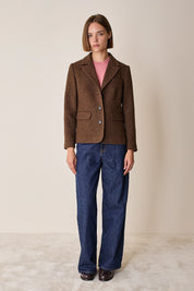 Single-breasted wool jacket