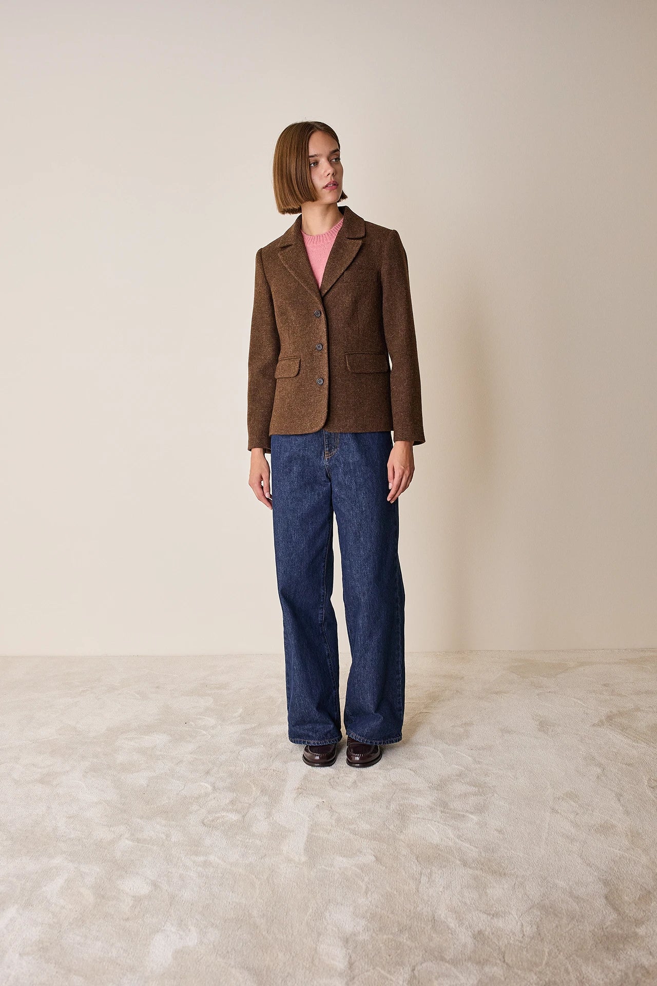 Single-breasted wool jacket