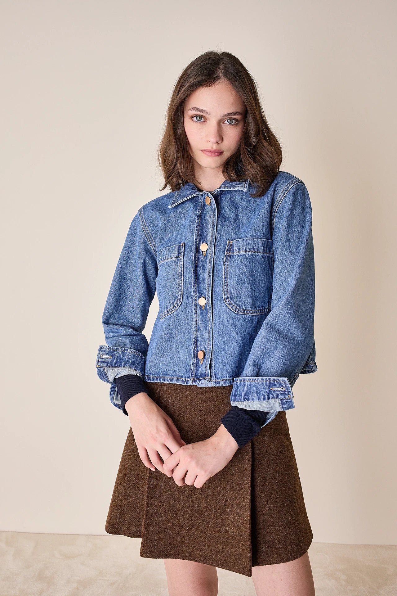 Giacca di jeans lavaggio chiaro