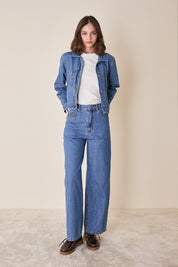 Giacca di jeans lavaggio chiaro