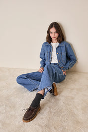 Giacca di jeans lavaggio chiaro