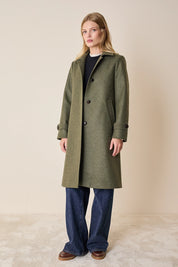 Loden-style virgin wool coat