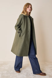 Loden-style virgin wool coat