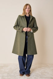 Loden-style virgin wool coat