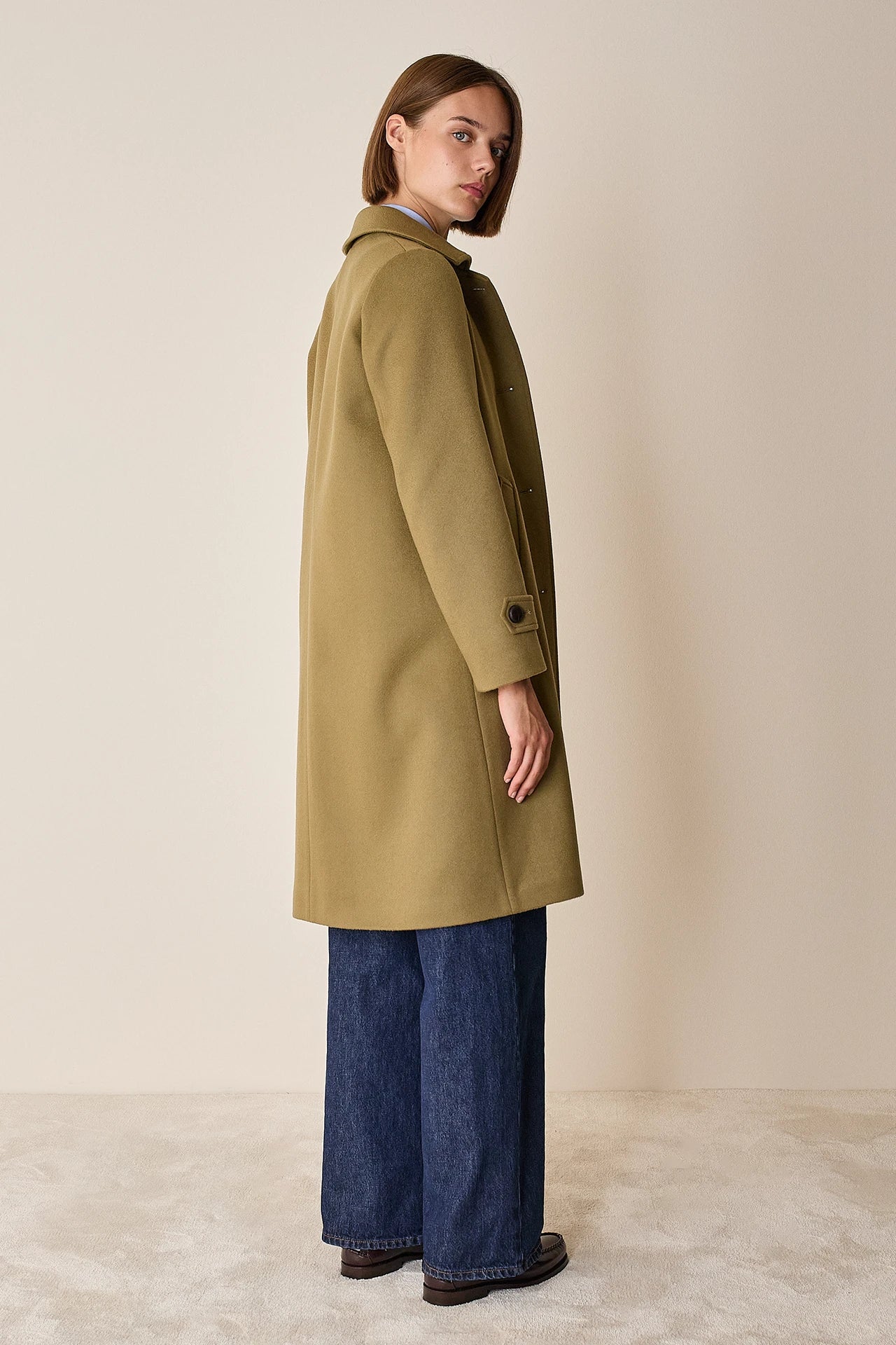 Loden-style wool and cashmere coat