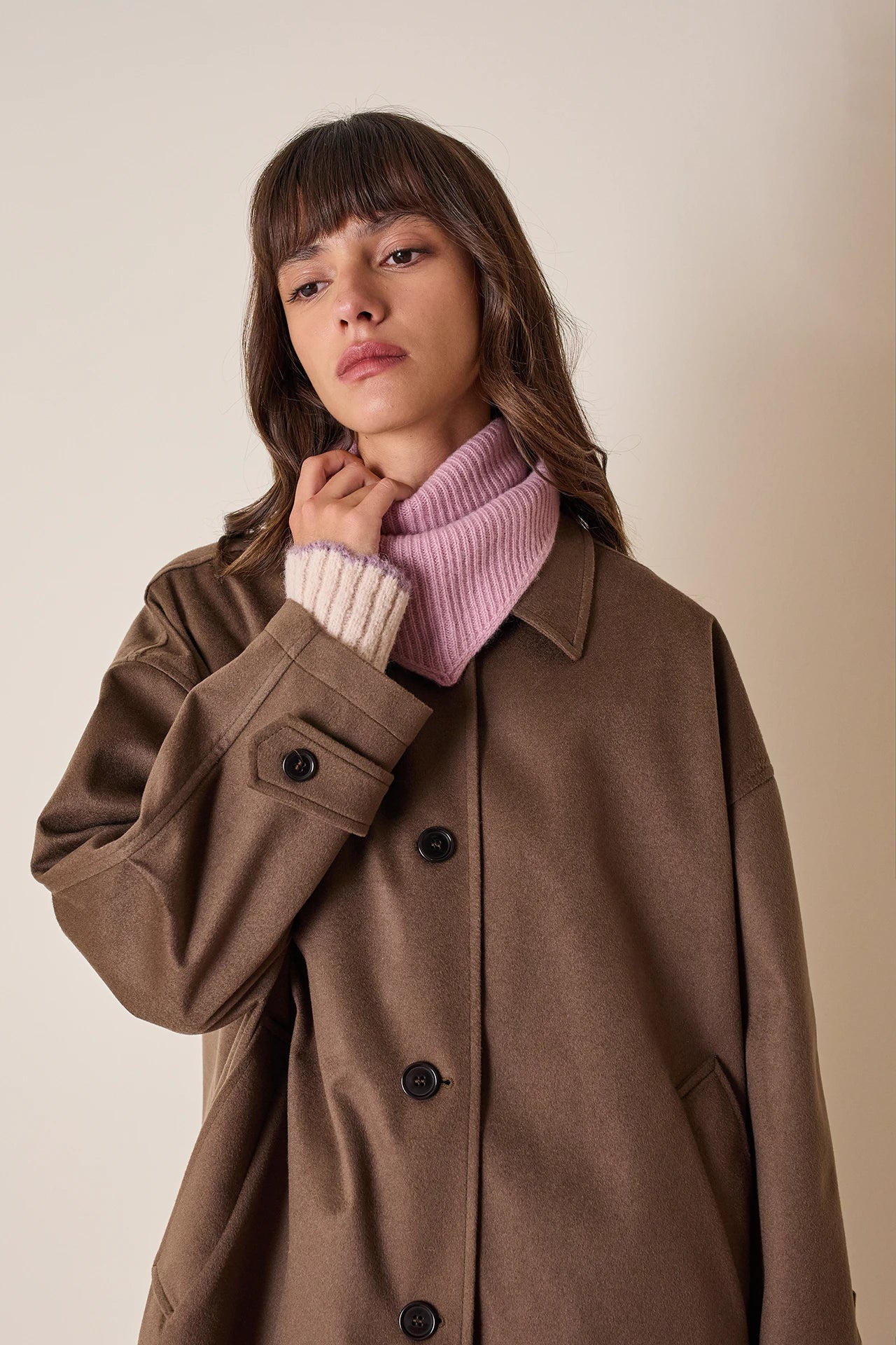Cappotto in cashmere con interno spalmato