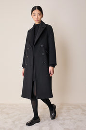 Cappotto lungo doppiopetto in lana e cashmere