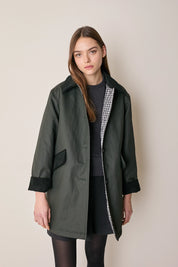 Giacca imbottita con colletto in velluto