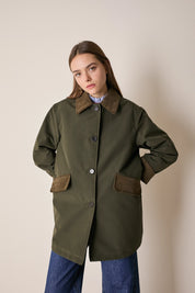 Giacca imbottita con colletto in velluto