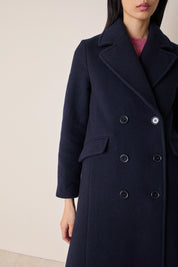 Cappotto lungo doppiopetto in lana